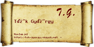 Tök György névjegykártya